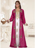 Magenta embroidered georgette islamic-kaftans With Sun-proof hijab.