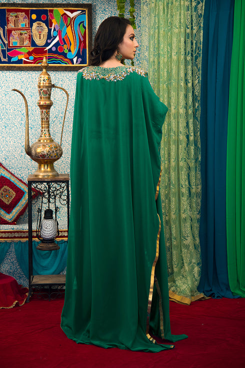Sea green georgette kaftan