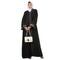 Black front open embroidery abaya in dubai nida
