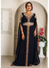 Arabic black georgette islamic modern dubai kaftan