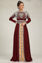 Maroon and beige exclusive kaftans designer dress