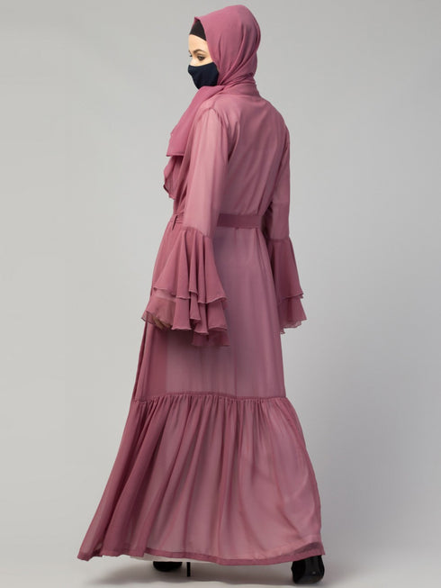 Abaya with designer georgette shrug