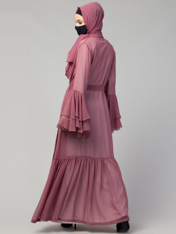 Abaya with designer georgette shrug