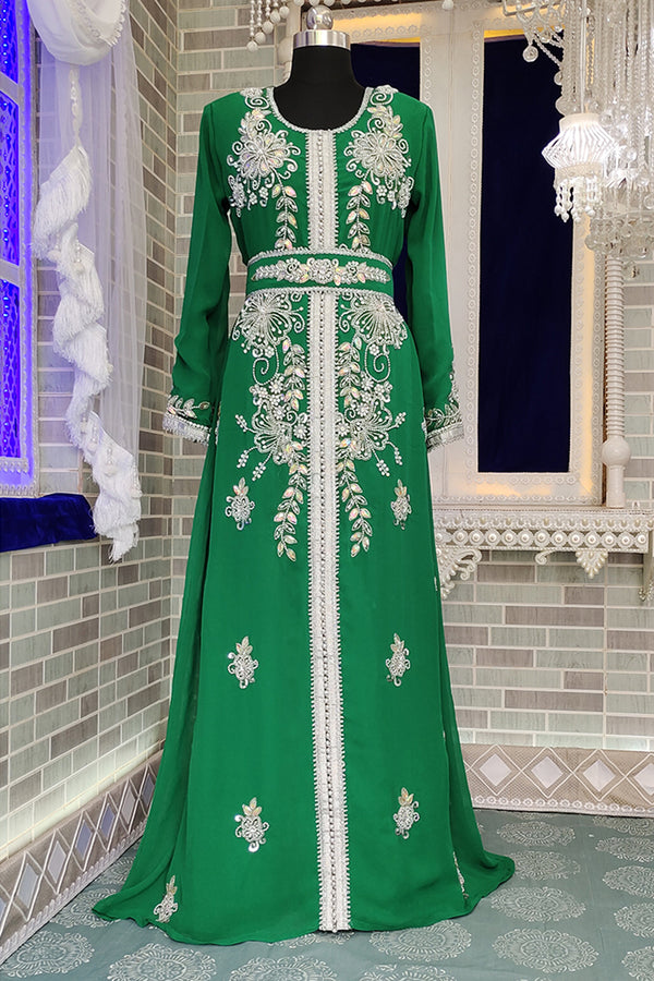 Seagreen arabic designer handmade kaftan