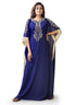 Dark blue color partywear embroidered kaftan