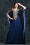 Exclusive self printed black and blue kaftan
