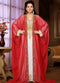 Maroon embroidered georgette islamic kaftan