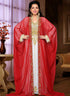Maroon embroidered georgette islamic kaftan
