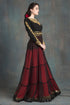 Hand beaded party wear gown black and red kaftan dress
