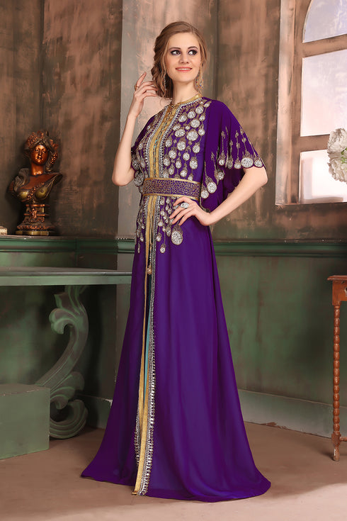 Purple and blue israeli kaftan