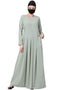 Bashariya-modest abaya dress with inward pleats