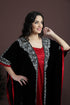 Graceful black and maroon embroidered arabian kaftan