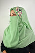 pista green threadwork partywear| wedding| bridal handwork hijab with naqab