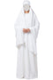 White two pieces set of white a line abaya and irani chadar in firdaus fabric
