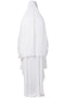White two pieces set of white kaftan abaya and irani chadar in rayon fabric