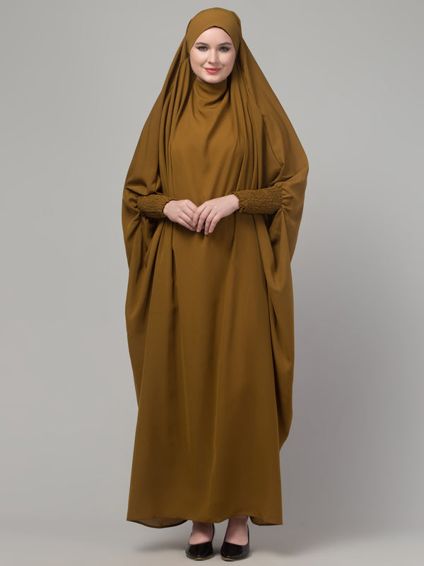 Mustard head to toe free size jilbab abaya