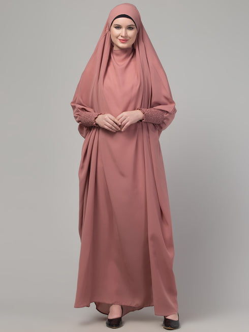 Mauve pink head to toe free size jilbab abaya