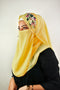 yellow threadwork partywear| wedding| bridal handwork hijab with naqab
