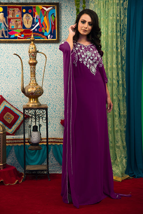 Purple takchita designer kaftan