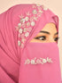 Purple luxury bridal wedding wear hijab scarf with handwork naqab