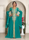 Seagreen takchita kaftan beautiful work modest party wear kaftan