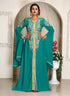 Seagreen takchita kaftan beautiful work modest party wear kaftan