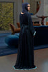 Style thread work aqua blue abaya
