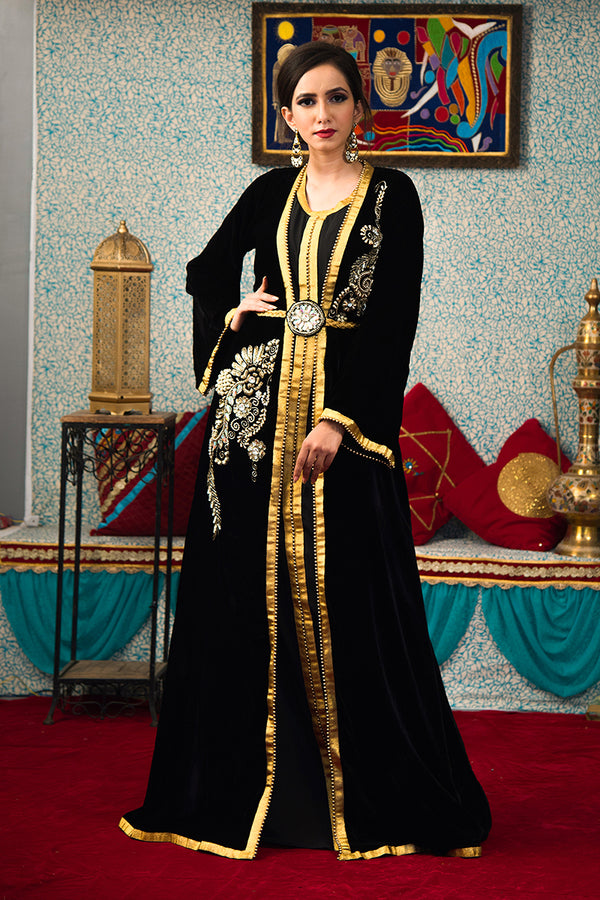 Black morrocon israeli kaftan
