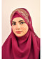Majenta luxury bridal wedding wear hijab scarf with handwork