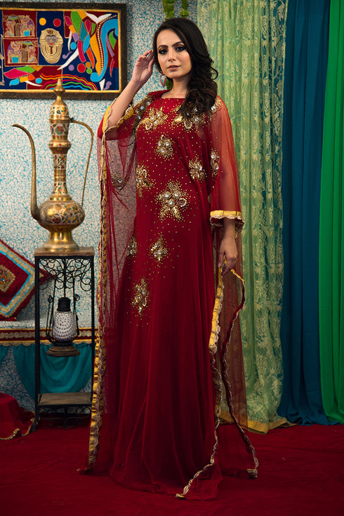 Maroon african designer kaftan
