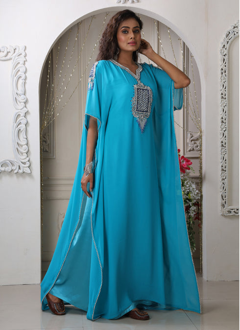 Firoji color arabian style kaftan