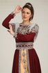 Maroon and beige exclusive kaftans designer dress