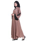 Beige plain art silk abaya