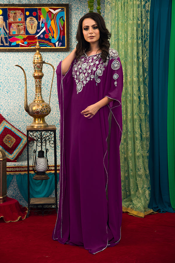Purple takchita designer kaftan