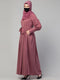 Modest abaya dress with long cuffs & belt