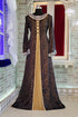 Dark grey islamic stylish embroidery abaya dresses