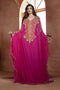 Pink Crepe Embroidered Moroccan Kaftan