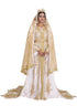 White unique wedding hand beaded long sleeve maxi arabic moroccan takchita kaftan