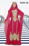 Light-scarlet-red embroidered georgette islamic-kaftans
