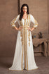 Gleaming off white party wear handmade moroccan style kaftan