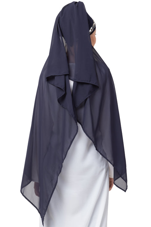 Black Embroidered Georgette Hijab