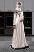 Long party wear full sleeve white abaya
