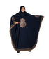 Blue plain crepe abaya