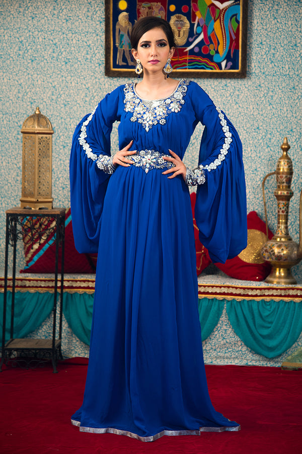 Blue arabic muslim caftan