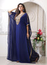 Dark blue color artisan handmade kaftan