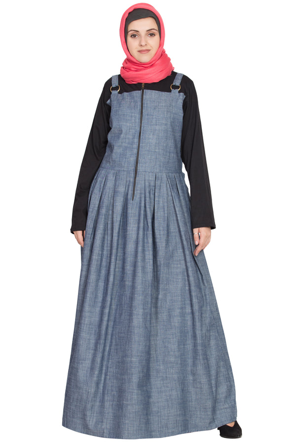 Light Blue Plain Cotton Abaya