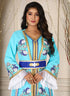 Mint green islamic designer kaftan israeli embroidery takchita party wear wedding kaftan