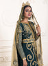 Bottle green good looking wedding hand beaded long sleeve maxi arabic moroccan islamic designer takchita kaftan
