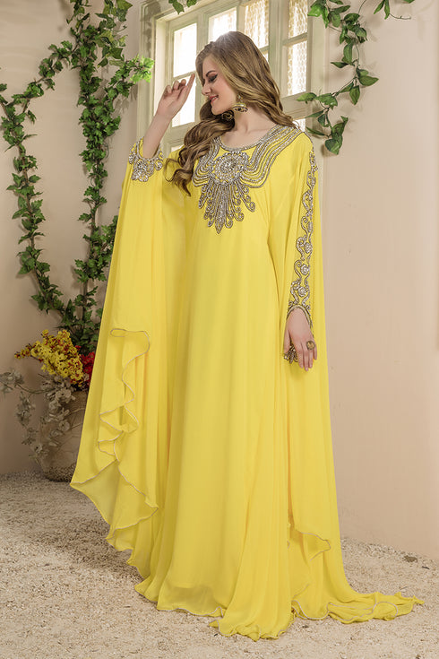 Yellow designer kaftan