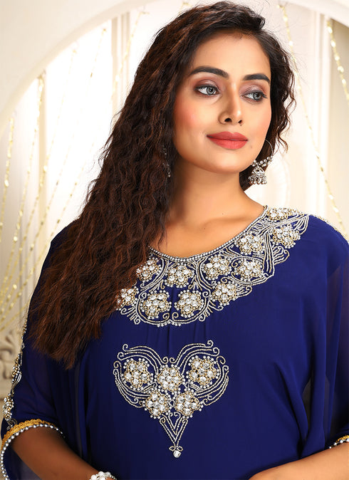 Dark blue elegant and adorable designer kaftan
